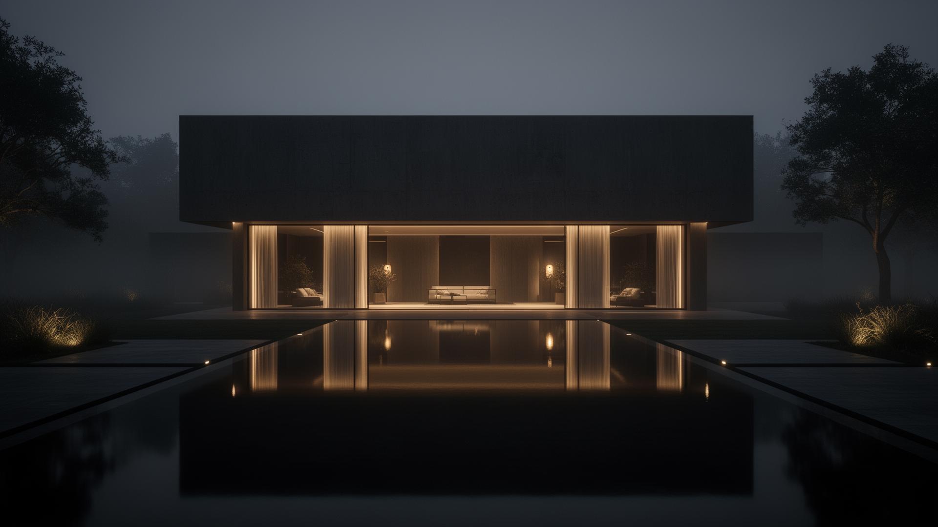 101 Circle private estate at twilight